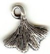1 14x13mm TierraCast Antique Silver Ginko Leaf Pendant