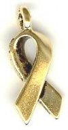 1 17mm TierraCast Antique Gold Awareness Ribbon Pendant