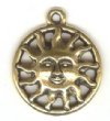 1 17mm TierraCast Antique Gold Sunburst Pendant