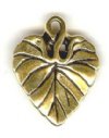 1 18x15mm TierraCast Antique Gold Violet Leaf Pendant