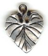1 18x15mm TierraCast Antique Silver Violet Leaf Pendant