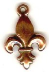 1 19x12mm TierraCast Antique Copper Fleur de Lis Pendant