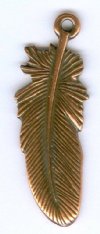 1 24mm TierraCast Antique Copper Feather Pendant