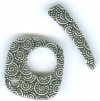 1 19mm TierraCast Antique Silver Square Spiral Toggle