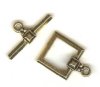 1 19x17mm TierraCast Antique Gold Square Deco Toggle