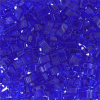 TLHC-0151 5.2 Grams Transparent Ocean Blue Half Cut Two Hole Miyuki Tila Beads