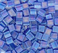 TL0151FR 5.2 Grams Matte Transparent Ocean Blue AB Two Hole Miyuki Tila Beads