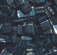 TL0464 5.2 Grams Metallic Light Gunmetal Two Hole Miyuki Tila Beads
