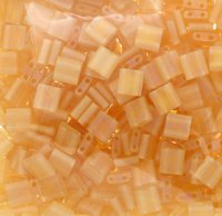TL0132FR 5.2 Grams Matte Transparent Light Amber AB Two Hole Miyuki Tila Beads