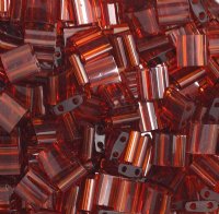 TL0134 5.2 Grams Transparent Dark Amber Two Hole Miyuki Tila Beads