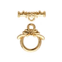 5 10mm Bright Gold Petite Floral Toggles