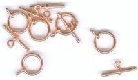 5 Sets Ringed End 9mm Toggles - Bright Copper