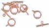 5 Sets Ringed End 9mm Toggles - Bright Copper