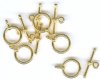 5 Sets Ringed End 9mm Toggles - Gold