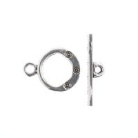 7 Sets of 14mm Antique Silver Toggles with Rivet Design