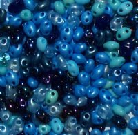 TB-03012 - 10 Grams Blue Jay Mix 2.5x5mm Preciosa Twin Beads