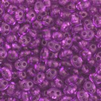 TB-02011 - 10 Grams Transparent Dyed Amethyst 2.5x5mm Preciosa Twin Beads