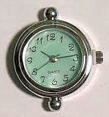 1 32x23mm Watch Face Silver with Green Face 