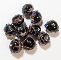 10 12mm Opaque Black Round Wedding Cake Beads