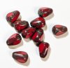 10, 12x8mm Opaque Red Speckled Window / Table Drop Beads