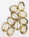10 20x14mm Flat Oval Transparent Crystal with Speckled Edge