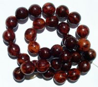 16 inch strand of 11mm Round Golden Brown Buri Beads