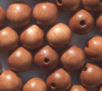 50 12mm Light Brown Round Wood Beads