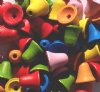 50 12x12mm Bright Multi Mix Wood Bell Beads