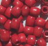 50 12x12mm Red Oval Wood Beads