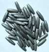 50 20x6mm Silver Spaghetti Oval Wood Beads 