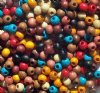 100 4mm Multi Mix Round Wood Beads