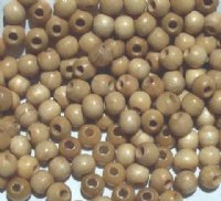 100 4mm Natural Round Wood Beads
