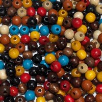 100 6mm Mixed Round Wood Beads