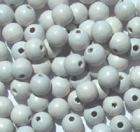 100 8mm White Round Wood with 2mm Hole