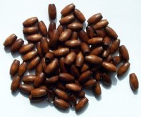 100 8x4mm Dark Brown Oval Wood Beads 