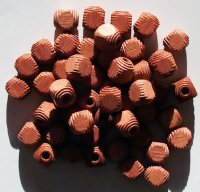 50 9mm Light Brown Rounded Cube Wood Beads