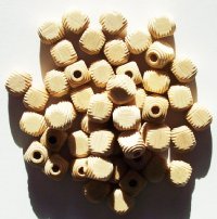 50 9mm Natural Rounded Cube Wood Beads