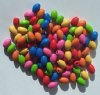 100 9x6mm Mixed Multi Bright Oval Wood Beads 