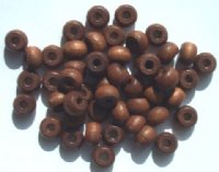 50 9x6.5mm Dark Brown Crow Wood Beads