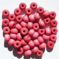 50 9x6.5mm Pink Crow Wood Beads