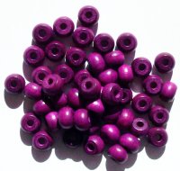 50 9x6.5mm Purple Crow Wood Beads
