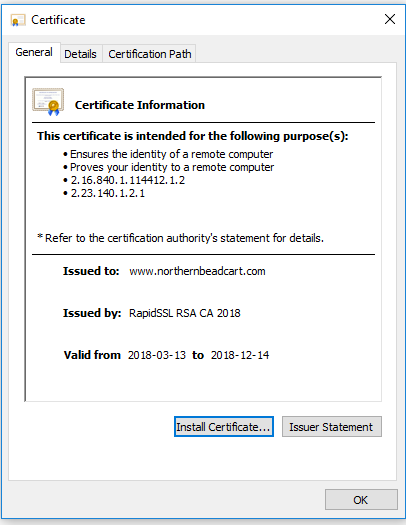 Security Certificate