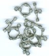 5 Sets of 20mm Antique Silver Rope Toggles
