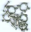 5 Sets of 21x15mm Antique Silver Toggles