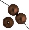 16 inch strand of 6mm Dark Bronze Round Glass Pearl Beads
