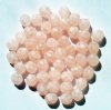 50 6mm Faceted Coated Matte Light Pink Beads