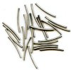 25 25x1.5mm Brushed Silver Plated Curved Tube Beads