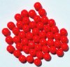 25 8mm Round Opaque Orange Red Glass Beads
