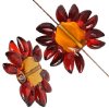 1 27x33mm Orange Sunflower with Red/Bronze