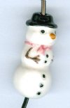 1 17x9mm Ceramic Snowman Bead